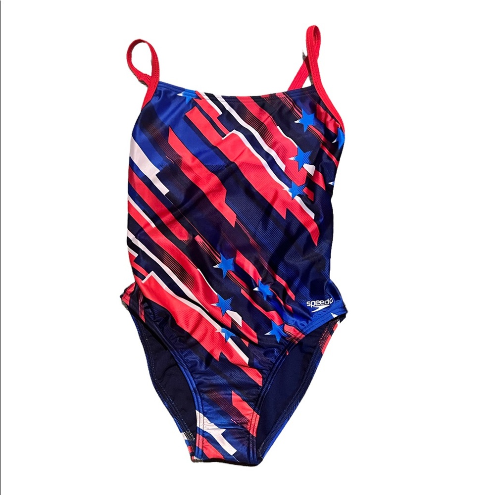 Speedo Pro LT one piece swimsuit/training suit. NWT. Red/white/blue. Size 30